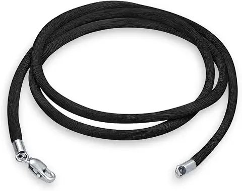 Multi Color Satin Silk Necklace Pendant Cord .925 Sterling Silver Clasp
